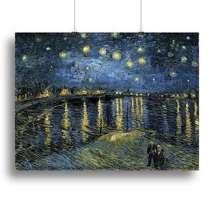 Impresión en Lienzo o Póster de la Noche Estrellada sobre el Ródano de Van Gogh, Elegante Pintura de Paisaje - Product Image 1
