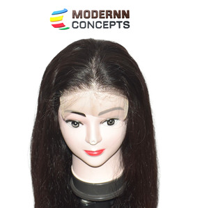 Peluca de Cabello Humano Natural Negro Ondulado con Encaje HD, Sin Procesamiento Químico, de MODERNN CONCEPTS - Product Image 1