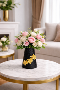 แจกันดอกไม้เหล็กสีขาวสไตล์เรียบหรู ประดับดาวสีทอง เป็นมิตรกับสิ่งแวดล้อม ทนทาน น้ำหนักเบา เหมาะสำหรับตกแต่งบ้าน โรงแรม พื้นที่ช้อปปิ้งมอลล์ - Product Image 2