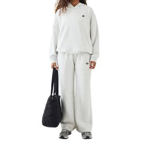 Ensemble sweat à capuche en molleton de coton surdimensionné et pantalon de survêtement à jambes larges pour femmes, streetwear, coupe décontractée, logo personnalisé, vente en gros, OEM, survêtements pour femmes - Product Image 1