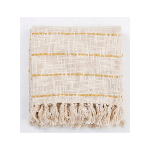 ผ้าคลุมโซฟาอะคริลิคขัดเงาขนาด 50x60 นิ้ว ลายวาฟเฟิล พร้อมพู่ห้อย ตัวเลือกคุ้มค่าสำหรับผู้ค้าปลีกที่ขายสินค้าใช้ในชีวิตประจำวันที่ให้ความอบอุ่น - Product Image 1