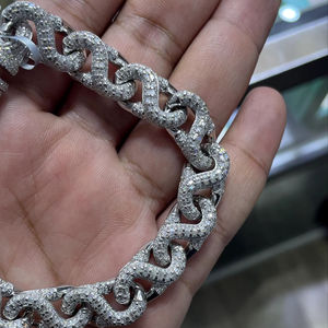 Bracelet cubain unisexe en argent 925 plaqué or 12 mm, serti de moissanite VVS, personnalisable avec nom ou logo, pour rappeurs hip-hop, bijoux en gros - Product Image 1