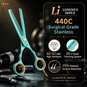NYBL-55 5.5inch Straight <b>Left</b>-<b>handed</b> <b>Scissors</b> JAPAN 440C Sharp 58-59HRC Hardness Stainless Steel Handle Barber Shears Hair 28 - Product Image 6