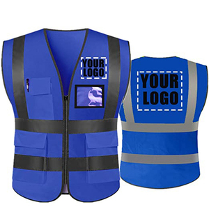 High Visibility Reflective Safety Vest with Pockets Custom Logo Industrial Workwear Gear Multi-Pocket Construction Vest - Product Image 2