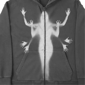 Sudadera con Capucha para Hombre, Estilo Urbano, Oversize, con Efecto Desgastado, de Forro Polar, con Estampado Vintage, de Gramaje Pesado y Corte Holgado - Product Image 4
