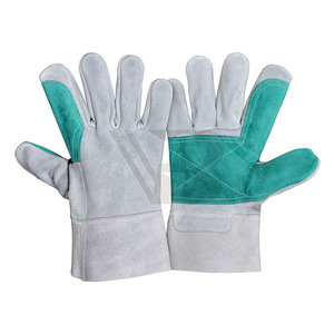 High Quality Custom Logo Safety Gloves <b>Fire</b> Resistant Cow Split Leather and Goatskin Protective Hand Gloves for Welding Work - Product Image 5
