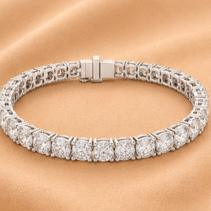 Pulsera de tenis con diamantes de corte redondo en oro blanco, oro rosa, oro amarillo, joyería nupcial, cadena ajustable, regalo - Product Image 3