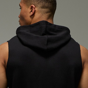 Haut à capuche sans manches pour homme OEM, 100 % polyester, imprimé, style décontracté, débardeur à capuche, vêtements personnalisés par sublimation - Product Image 4