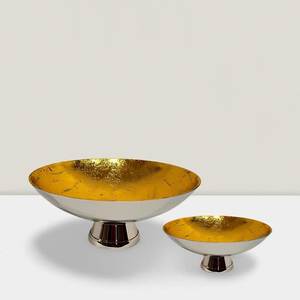 Modernos Cuencos de Metal Pulido con Interior Dorado, Hechos a Mano, Decorativos para Servir Alimentos, Regalos, Elegantes Juegos de Cuencos para Frutas - Product Image 1