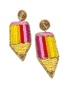 Mignon inspiré travail manuel perlé broderie raquette de Tennis boucles d'oreilles Premium élégant Designer luxe à la mode unisexe - Product Image 2