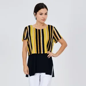 เสื้อยืดบล็อกสีลายทางของผู้หญิง Nygard G351GW6NH755 - Product Image 1