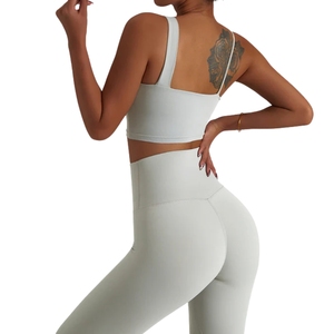 GC 2Pcs/Set Reversible Breathable Threaded <b>Seamless</b> Yoga Suit Sports Bra <b>Leggings</b> Peach Hip Trousers Fitness Yoga Sets Women - Product Image 5