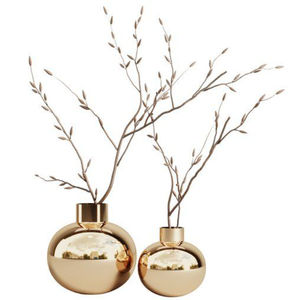 Elegantes Jarrones de Metal para Mesa, Acabado Dorado, Perfectos para Decoración del Hogar, Bodas y Hoteles - Product Image 1