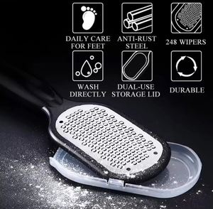 Lima de acero inoxidable para pies, removedor de callos con recogedor de piel, 1 unidad, herramienta de pedicura para talones ásperos, mango ergonómico, pies suaves - Product Image 5