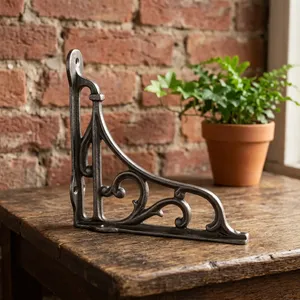 Petits supports muraux traditionnels en fonte de style victorien, vintage, pour étagères, Rajvasant RVE SHBKT 7006, usage bureautique - Product Image 2