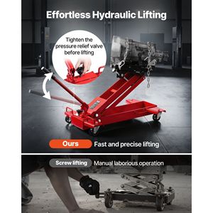 Martinetto idraulico telescopico a basso profilo da 2200 libbre/1 tonnellata con altezza di sollevamento 7,28-27,6 per auto - Product Image 5
