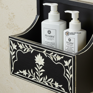 ชั้นวางของในห้องน้ำแบบมินิมอลสีดำลายกระดูก – โซลูชันการจัดเก็บติดผนังสุดหรู ชั้นวางของในห้องน้ำลายกระดูกสีดำดีไซน์เนอร์ - Product Image 2