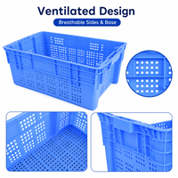 Panier en plastique maillé robuste UGET Modèle D016 en PP haute résistance, empilable, pour la logistique de la chaîne du froid inversée, pour viande et fruits