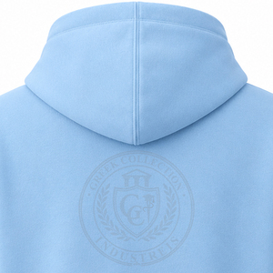 High Quality Fraternity Greek Collection IND Sorority Phi Light <b>Blue</b> Cotton <b>Fleece</b> Zip Up Hoodie <b>Women</b> Embossed Logo Sweatshirts - Product Image 4