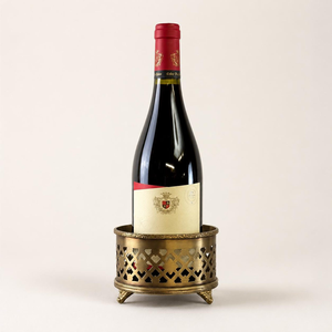 Porte-bouteilles à vin en laiton, support décoratif en métal de qualité supérieure pour bouteilles de vin, organisateur de présentation pour la maison, le bar, la cuisine, la salle à manger - Product Image 2