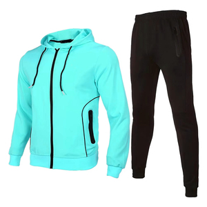 Ensemble de survêtement confortable 100% coton pour homme, veste et pantalon de sport, ensemble de survêtement pour homme, veste et pantalon d'entraînement pour la salle de sport, ensemble de vêtements de sport - Product Image 3