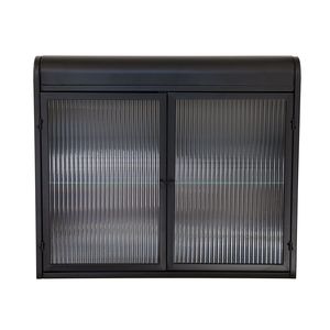 Armadio Metallico a 2 Ante da Parete con Porte in Vetro Temperato per Bagno, Cucina, Soggiorno o Ufficio - Product Image 6