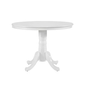 Farmhouse Style <b>White</b> Finish <b>Round</b> <b>Dining</b> <b>Table</b> 1pc Wooden Furniture for Casual Kitchen Breakfast Nook - Product Image 1