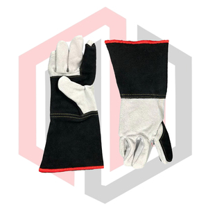 Guantes de Soldadura MIG/TIG de Cuero Vacuno Dividido, Resistentes, Duraderos, 11 oz, Resistentes a Desgarros, Anti-Corte, Anti-Calor, para Bomberos - Product Image 4