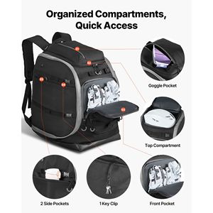 Zaino da Viaggio 70L per Sci e Snowboard, Impermeabile, Fondo Esterno Resistente, Borsa in Oxford 1680D per Attrezzatura - Product Image 3