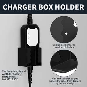 EV Charger Box Holder J1772 J-Hook <b>Plug</b> With Cable Organizer Wall Mounted For Electric Vehicle <b>Charging</b> Station - Product Image 3