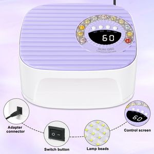 Lampe à ongles UV LED rechargeable Limegirl avec gants UV, 4 réglages de minuterie, séchoir à vernis gel pour le marché australien - Product Image 5