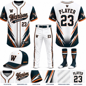 High Quality Baseball Uniform Kit Unisex Softball Sublimation Jersey Pants Socks And Caps Set With Customized Name And Number - Product Image 4