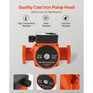 Pompa di Ricircolo Acqua Calda in Ghisa da 16 Piedi, 120V AC, 23GPM, con Connessione a Flangia da 1 Pollice - Product Image 2