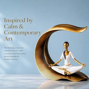 Figurine de yoga en forme de croissant de lune doré, décorative pour table - Product Image 4