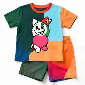 Ensemble de vêtements d'été pour enfants, haut et short respirants, vêtements décontractés légers pour tous les jours, taille personnalisée, personnalisation OEM - Product Image 1