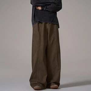 Men <b>Hip</b> Hop Style Wide Leg Baggy Jeans Casual Washed Denim Streetwear Fashion Trousers - Product Image 5