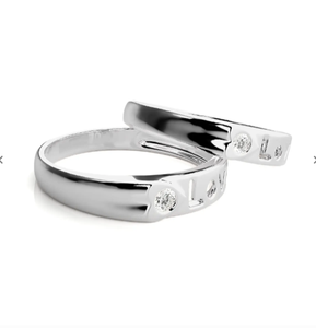925 Sterling Silver Love <b>Couple</b> <b>Rings</b> - Product Image 3