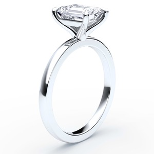 D Color VVS <b>Emerald</b> Cut Moissanite Solitaire 14K Gold IGI Certified 4 Prong Setting Classic Engagement Wedding <b>Ring</b> Women - Product Image 4