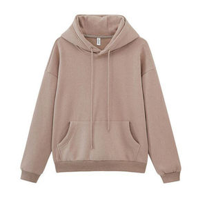 เสื้อฮู้ดโอเวอร์ไซส์แบบยูนิเซ็กซ์ สีพื้น มีกระเป๋า แขนยาว ผ้าโพลีเอสเตอร์/คอตตอน เฟรนช์เทอร์รี่ ถักทอ ระบายอากาศได้ดี เหมาะสำหรับฤดูหนาว - Product Image 1