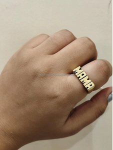 Anillo MAMA hecho a mano de latón macizo nombre afrocéntrico anillo de declaración regalo de aniversario único para ella joyería personalizada impermeable - Product Image 5