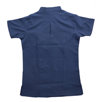 Tunique de travail unisexe à un bouton et fermeture éclair sur le devant, respirante, pour salon de beauté, spa, massage, en tissu polyester et élasthanne, avec logo personnalisé