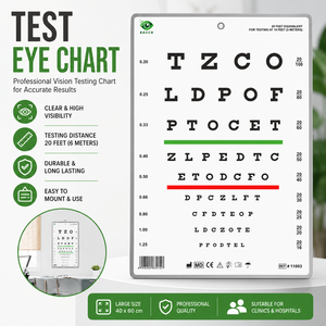 Tabla Optométrica Tradicional Snellen BASCH con Barras Rojas y Verdes Modelo BM-11003 para Examen de Agudeza Visual, Uso Doméstico y Hospitalario, 10 Pies - Product Image 5