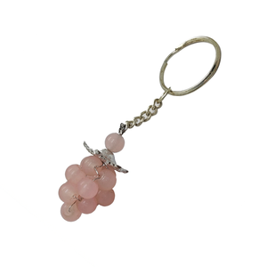 High Quality Crystal Keychain Stone rose quartz grapes <b>key</b> Chine natural Stone bead Healing <b>Key</b> Holder Gift for Women <b>Key</b> Chains - Product Image 5