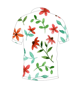 Camisa Polo Blanca para Hombre con Estampado Floral Acuarela, Manga Corta, Casual, Verano, Golf - Product Image 2