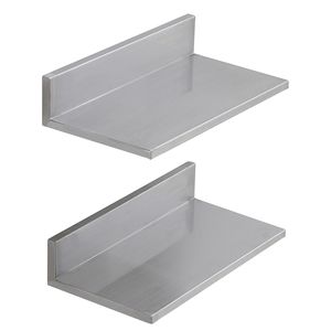 Mensole Galleggianti in Acciaio Inox da 21,8 cm x 40,6 cm, Montaggio a Parete, Capacità di Carico 20 kg, per Scarpe e Rivestimenti - Product Image 1