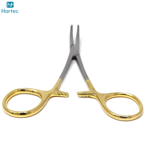 Stainless Steel Multi Use Kelly Hemostat Forceps with <b>Half</b> Serrated Jaws Best Product Golden Handle Non <b>Slip</b> Surgical Instrument - Product Image 3