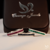10K Massivgold Prinzessinnen-Schliff Diamant Doppelreihiges Pavé Vollbesetztes Breites Eternity-Band Verlobungs- und Hochzeitsgeschenk IGI-Zertifiziert
