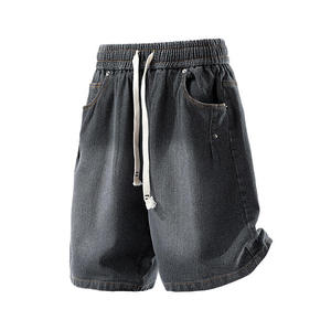 Fournisseur en gros de shorts en jean pour hommes, denim délavé foncé, cinq poches, style décontracté pour les vendeurs de commerce électronique - Product Image 1