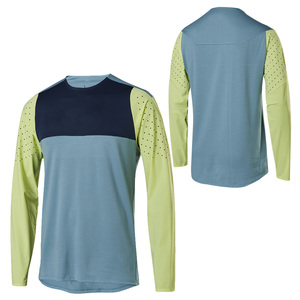 Laser Cut Vent Performance Motocross Jersey Long Sleeve Mountain Bike Riding Top Off <b>Road</b> Trail Downhill Bicycle Mesh MTB Shirt - Product Image 3