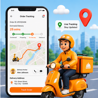 Solución Integral para Entrega de Comida, Listado de Restaurantes, Seguimiento de Pedidos, Gestión de Entregas, Versión Empresarial para Android y MAC, en Stock